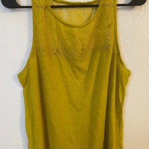 Green/Yellow Tank top with lace